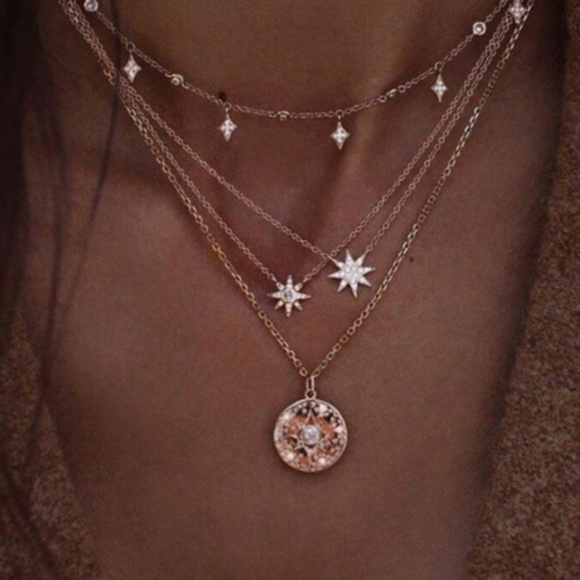 Jewelry - Multiple Layers stars Necklace coin jewelry